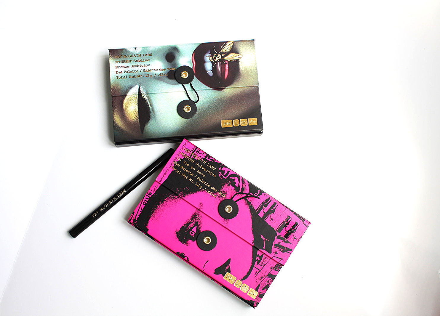Pat McGrath Labs MTHRSHP eyeshadow palettes and liquid eyeliner